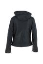 Black 'Malmo' Two-In-One Detachable Hood Leather Jacket, Image 5 of 6