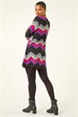 Purple Zig Zag Side Button Dress, Image 3 of 5