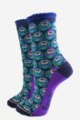 Multi Playful Peacocks Bamboo Sock Gift Set, Image 2 of 3
