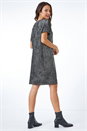 Black Glitter Spot Stretch Shift Dress, Image 3 of 5