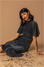 Black Shimmer Asymmetric Hem Dress, Image 5 of 5