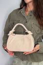 Beige Woven Mini Bag With Handle and Body Strap, Image 2 of 5