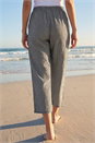 Blue Petite Gingham Stretch Cropped Trouser, Image 3 of 4
