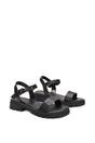 Black 'Sorella' Low Heel Chunky Sandals With Ankle Strap, Image 3 of 6