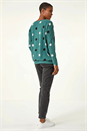 Green Spot Print Snit Top, Image 3 of 5