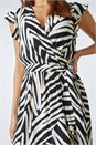 White Zebra Print Maxi Wrap Dress, Image 5 of 5