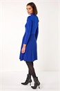 Royal Blue Zip Detail Knitted Dress, Image 3 of 5