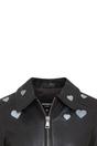 Charcoal Leather Hearts Biker Jacket  - Wynyard, Image 6 of 6