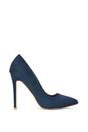 Navy XY LONDON Navy 'Lu Lu' Pointed Toe Statement Stiletto High Heel Court Shoes, Image 1 of 5
