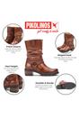 Brown Womens Tall Heel Ankle Boots -W1T-9590C1, Image 3 of 7