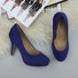 Royal Blue Mid High Heel Court Shoes, Image 4 of 6