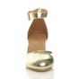 Gold AJVANI Gold Mid Block Heel Ankle Strap 2 Part Heels, Image 6 of 6