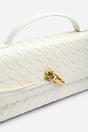 Cream Petal Envelope Style Woven Clutch Bag, Image 3 of 4