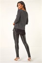 Silver Shimmer Chiffon Hem Top, Image 3 of 5