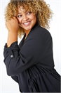 Black Curve Waterfall Drawstring Jacket, Image 4 of 5