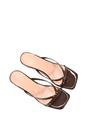 Brown XY LONDON Brown 'Tiana' Kitten Heel Sandal Mules With Toe Post, Image 5 of 6