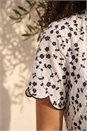 White Floral Embroidered Button Midi Dress, Image 4 of 4