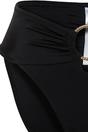 Black High Waist Bikini Bottom with Ring Hardware Detail and Shaping Fit, Image 4 of 5