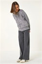 Grey Faux Fur Funnel Neck Zip Jacket, Image 4 of 7