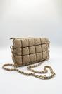 Beige Soft Faux Leather Quilted Clutch & Crossbody Bag, Image 3 of 4