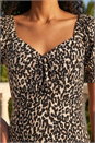 Brown Animal Print Ruched Dress, Image 4 of 4
