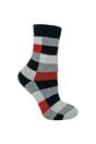 Red 1 Pack Ladies Checkered Patterned Wool Blend Socks, Image 1 of 5