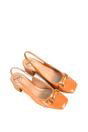 Orange XY LONDON Orange 'Selena' Slingback Mid Heels With Square Toe, Image 4 of 6
