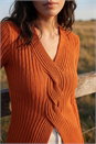 Rust Cable Rib Knit Jumper, Image 4 of 4