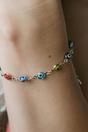 Silver Turkish Evil Eye Rainbow Bracelet, Image 2 of 2