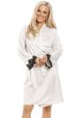 Cream Short Ivory Satin Black Floral Lace Wrap, Image 2 of 5