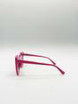 Pink Oversized Round Cat-Eye Sunglasses, Image 6 of 7
