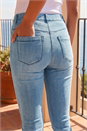 Bright Blue 31" Denim Stretch Elastic Waist Jegging, Image 4 of 4