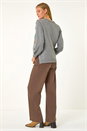 Grey Floral Emellished Jumper, Image 3 of 5
