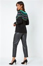 Black Fairisle Stretch Knit Jumper, Image 3 of 5