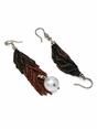 Red Ombre Chain Tassel Pearl Drop Earrings, Image 2 of 3