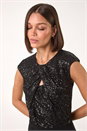 Black Sequin Twist Front Jumpsuit, Image 4 of 5