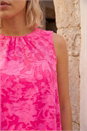 PINK Petite Jacquard Bubble Hem Top, Image 4 of 4