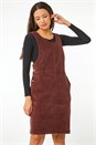 Chocolate Button Corduroy Pinafore Dress , Image 1 of 5
