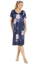 Navy Lightweight Floral Print Nightdress, Image 1 of 5