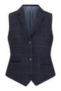 Navy Infinity Leather Navy Women's Navy Tweed Waistcoat, Image 1 of 4