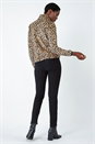 Multi  Animal Print Sherpa Fleece Jacket, Image 3 of 5