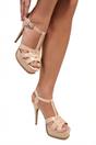 Neutral iKrush Neutral Francesca Platform T Bar Sandal High Heels, Image 5 of 8