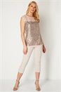 PINK Sequin Contrast Yoke Top, Image 2 of 8
