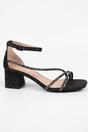 Black Saoirse Glitter Block Heel Strappy Sandals, Image 1 of 5