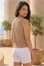 Biscuit Dusk Crinkle Textured Waist Coat, Image 3 of 4