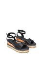 Black XY LONDON Black Platform Chunky Wedge Flatform Sandals With Ankle Strap, Image 5 of 6