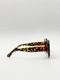 Brown Oversized Chunky Rectangle Sunglasses in Tortoise, Image 3 of 4