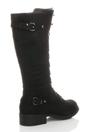 Black Lace Up Calf Military Calf Boots, Image 4 of 6