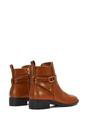 Tan XY LONDON Tan 'Mollie' Ankle Boots Buckle Strap Low Heel Chelsea, Image 4 of 6