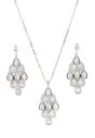 Silver Pearlescent Waterfall Necklace and Earrings Set, Image 1 of 7